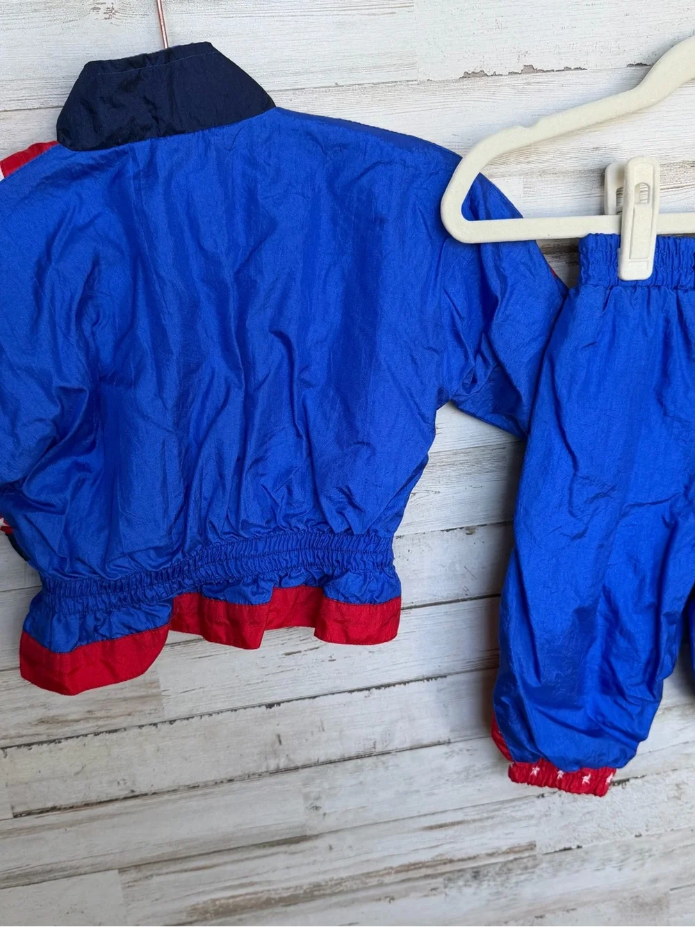 Vintage Red, White & Blue Kids Jacket and Pants Windbreaker Set